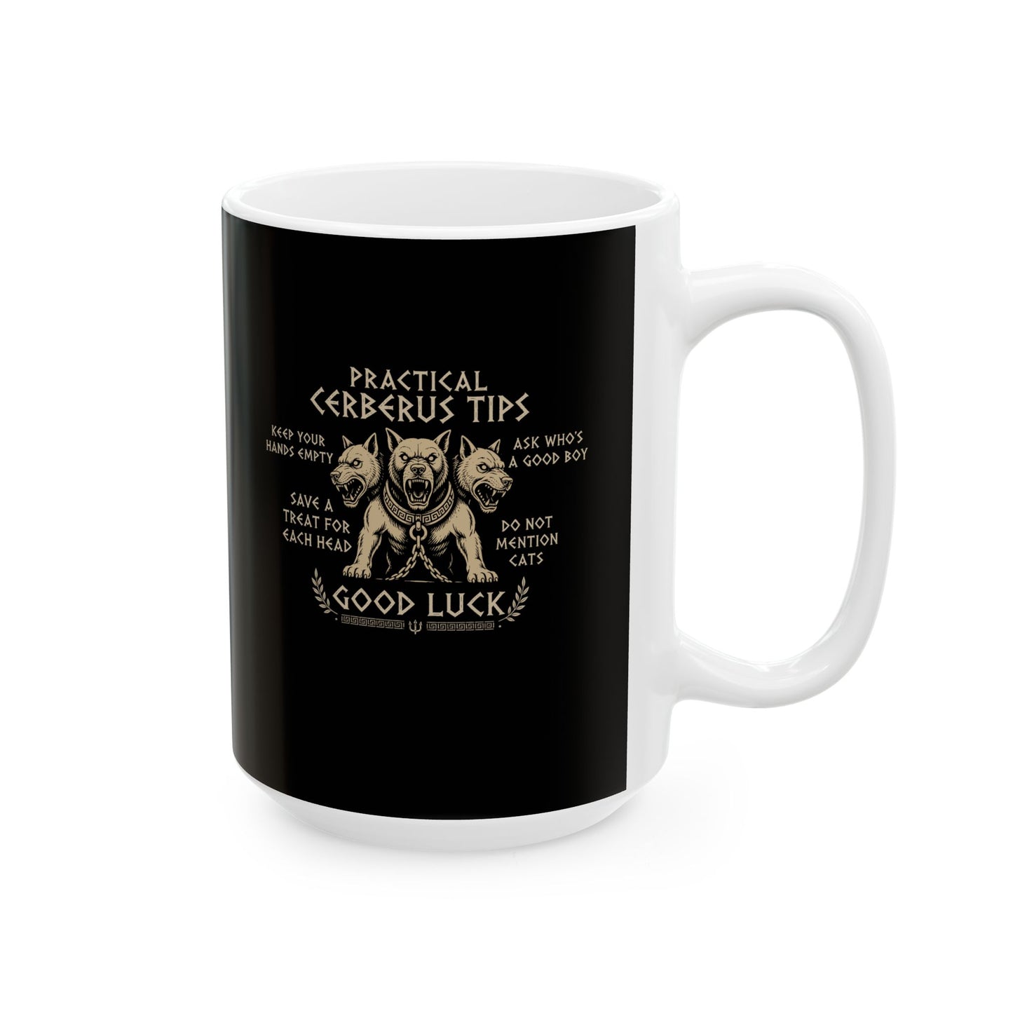 Practical Cerberus Tips Ceramic Mug, (11oz, 15oz)