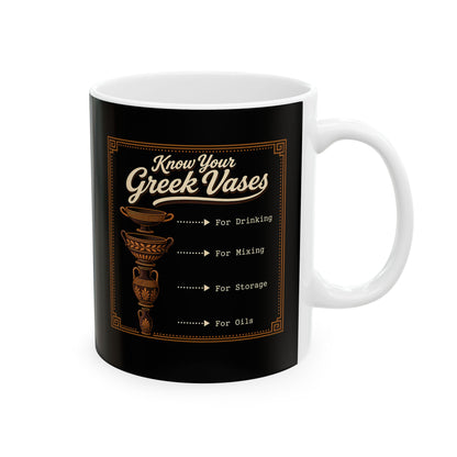 Know Your Greek Vases Coffee Menu Ceramic Mug, (11oz, 15oz)