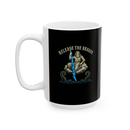 Zeus Release the Kraken Ceramic Mug, (11oz, 15oz)