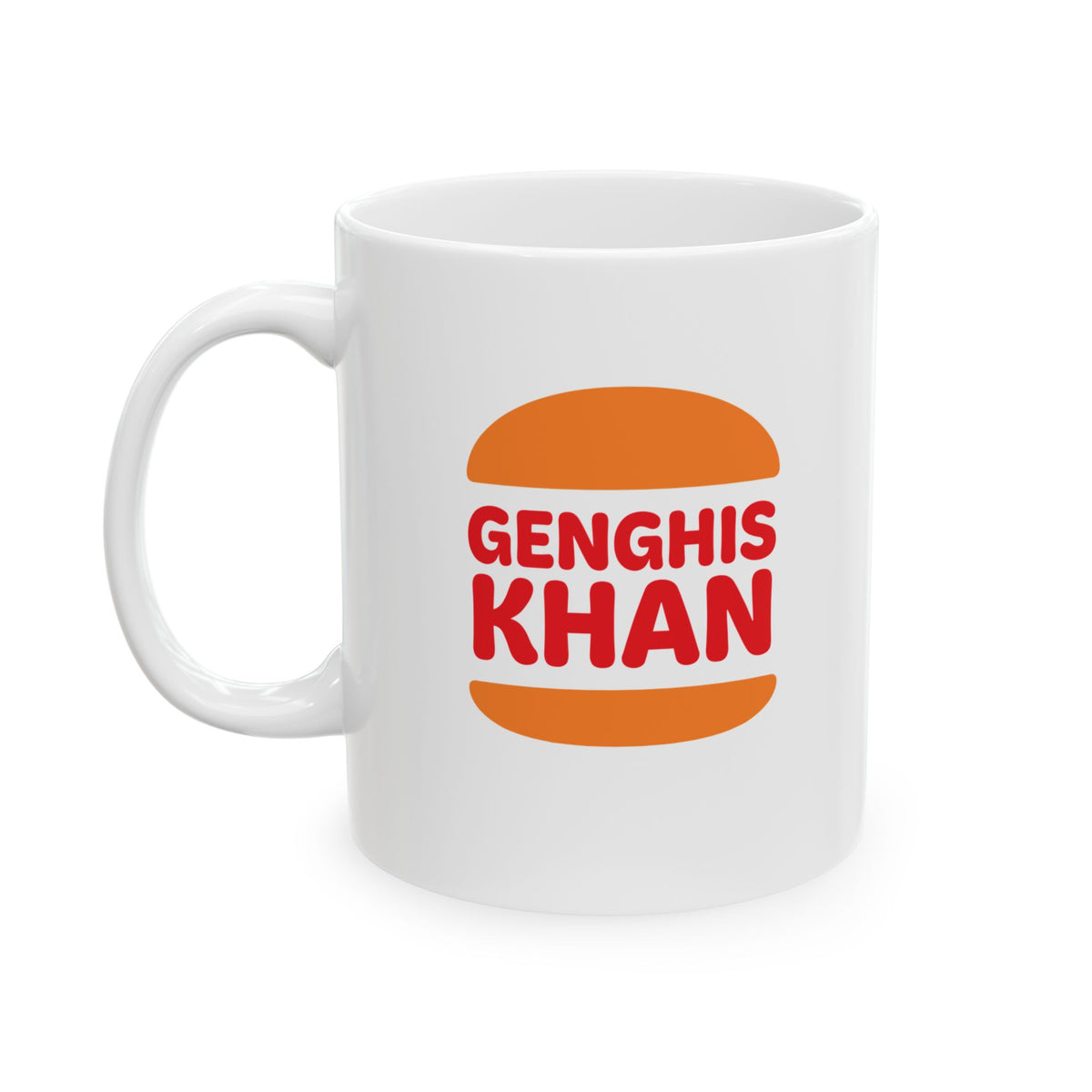 Genghis Khan Burger Logo Ceramic Mug, (11oz, 15oz)