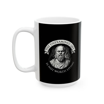 Socrates An Unexamined Life Is Not Worth Living Quote Ceramic Mug, (11oz, 15oz)