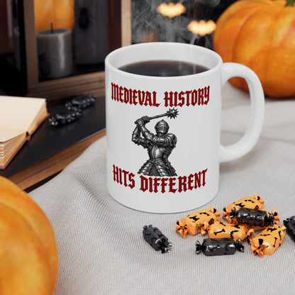 Medieval History Hits Different Knight Ceramic Mug, (11oz, 15oz)