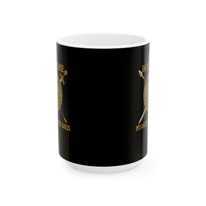 In My Defense Ancestors Were Gaels w/Shield Ceramic Mug, (11oz, 15oz)