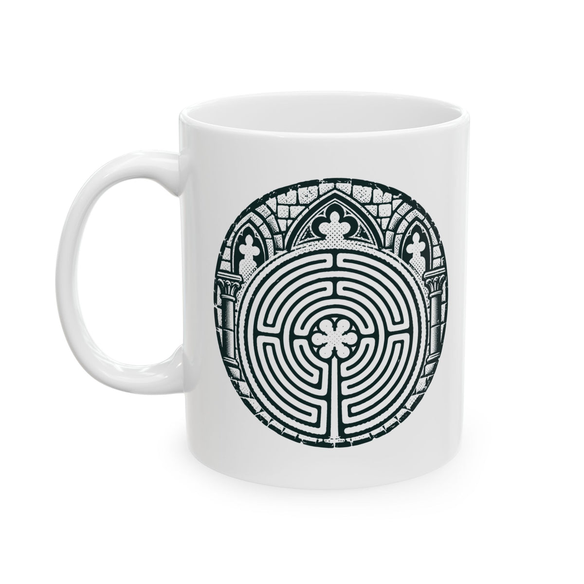 Chartres Cathedral Labyrinth Ceramic Mug, (11oz, 15oz)