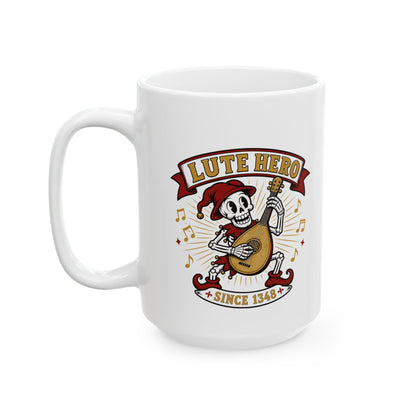 Medieval Bard Lute Hero Ceramic Mug, (11oz, 15oz)