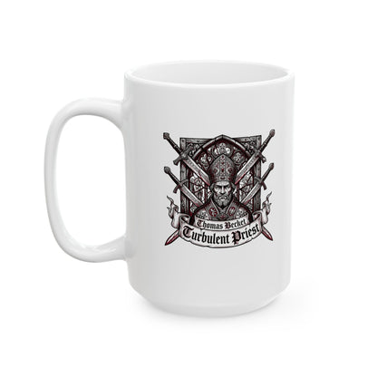 Thomas Becket Turbulent Priest Ceramic Mug, (11oz, 15oz)