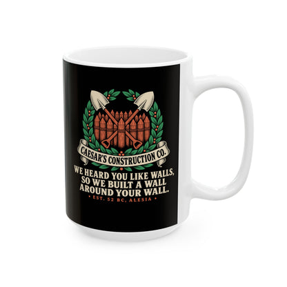 Caesar's Construction Co Crossed Shovels Ceramic Mug, (11oz, 15oz)
