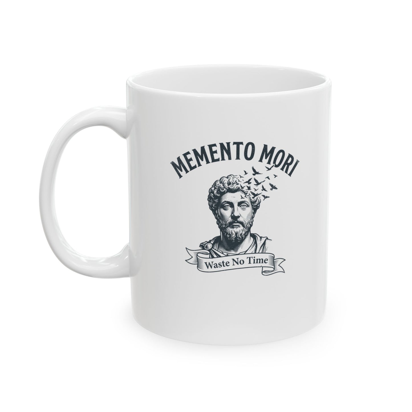 Marcus Aurelius Memento Mori Ceramic Mug, (11oz, 15oz)