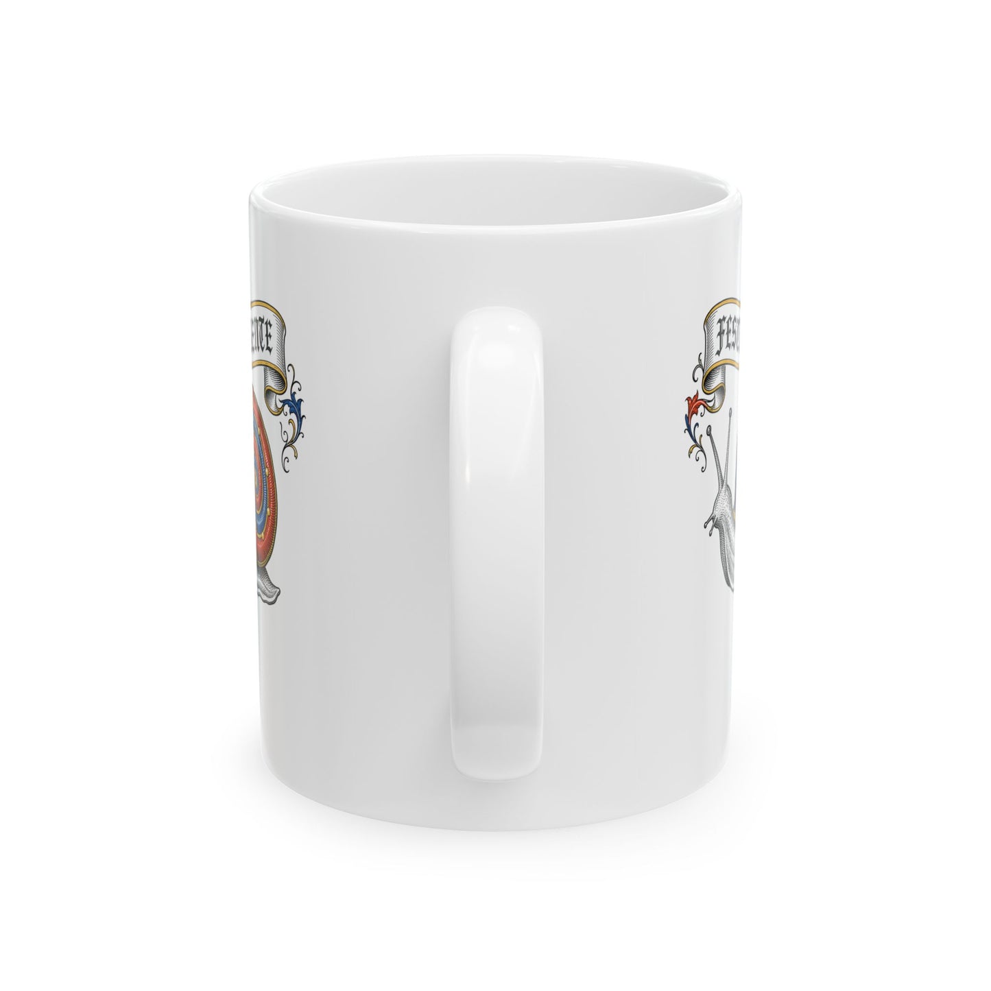 Hurry Slowly Snail Marginalia Ceramic Mug, (11oz, 15oz)