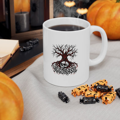 Yggdrasil Tree with Skull Ceramic Mug, (11oz, 15oz)