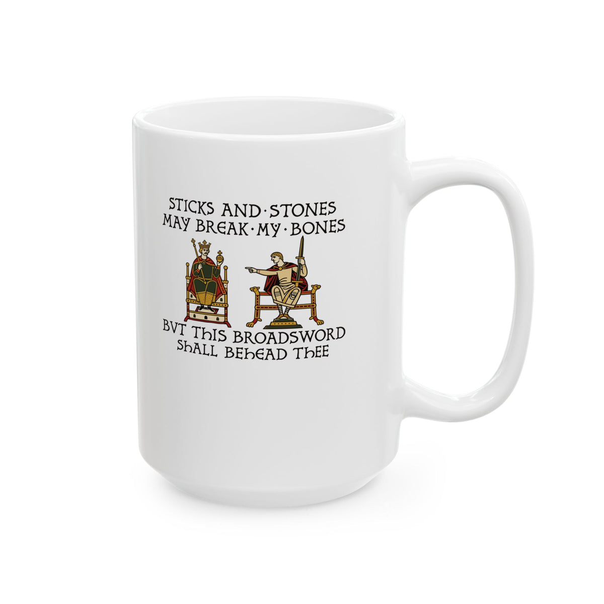 Sticks and Stones Medieval Tapestry Ceramic Mug, (11oz, 15oz)