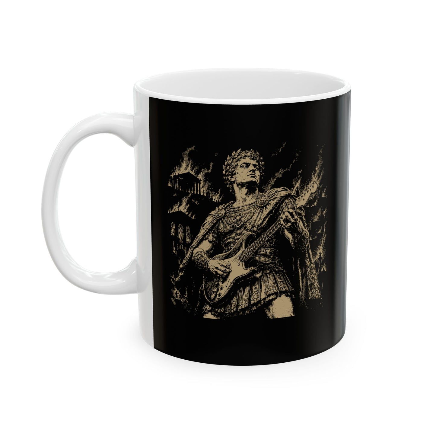 Nero Playing Guitar Ceramic Mug, (11oz, 15oz)