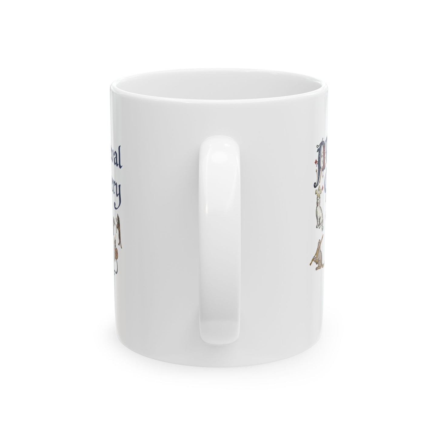 Medieval Cattery Cat Marginalia Ceramic Mug, (11oz, 15oz)