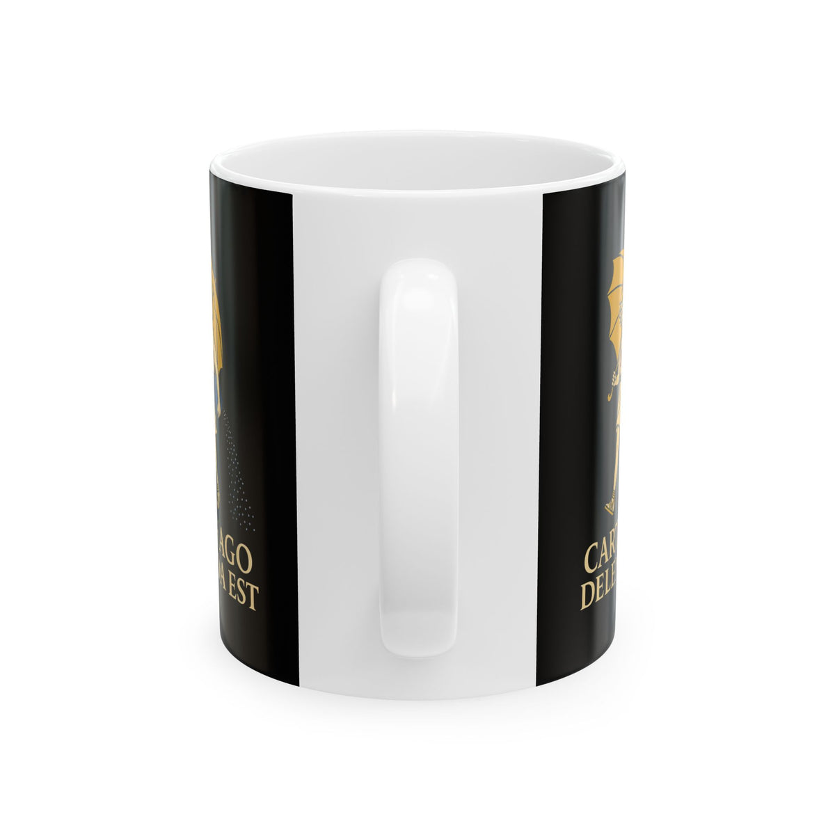 Carthago Delenda Est Morton's Salt Parody Ceramic Mug, (11oz, 15oz)