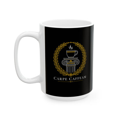 Carpe Caffeam Minimalist Ceramic Mug, (11oz, 15oz)