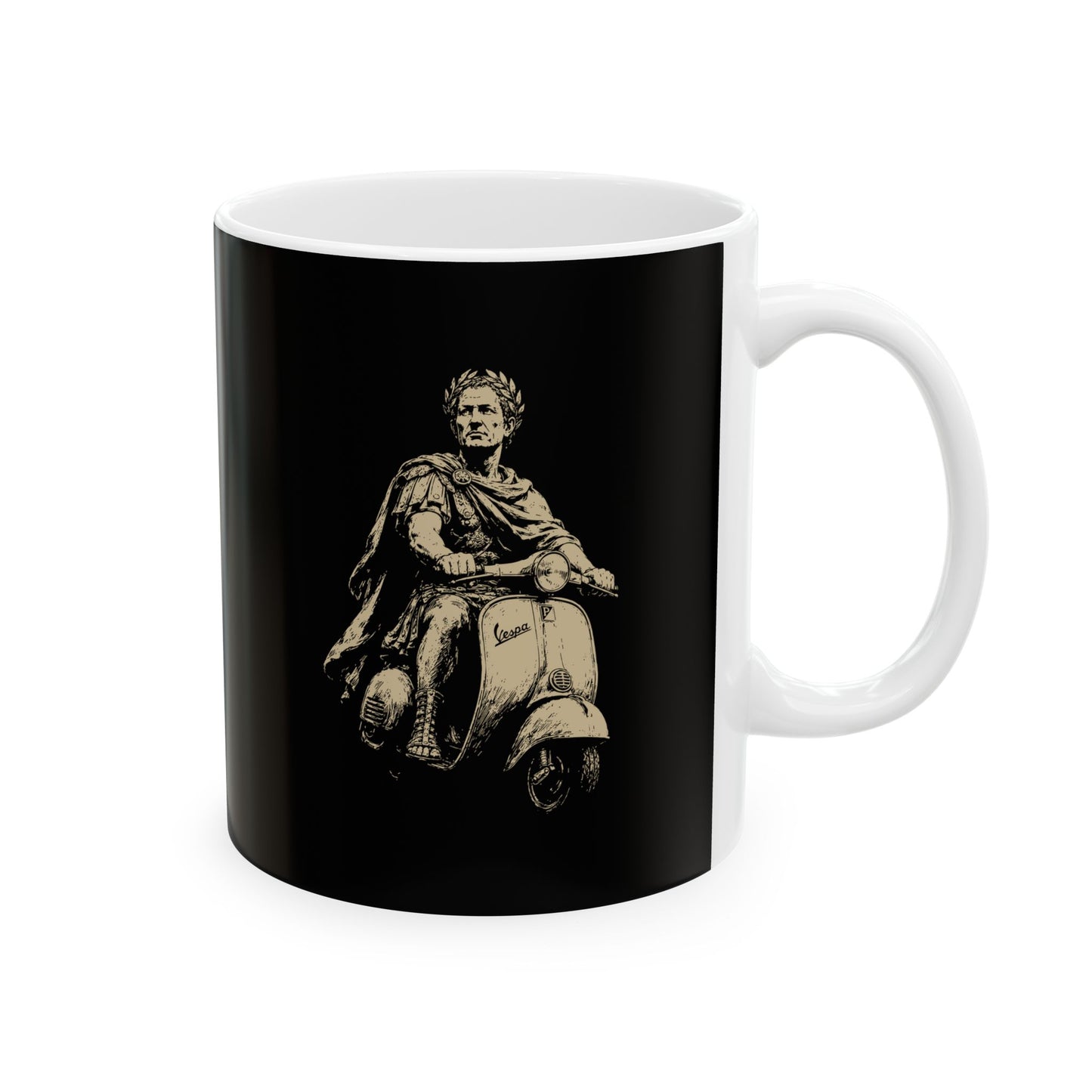 Julius Caesar on Vespa Ceramic Mug, (11oz, 15oz)