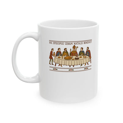 Bayeux Christmas Dinner Ceramic Mug, (11oz, 15oz)