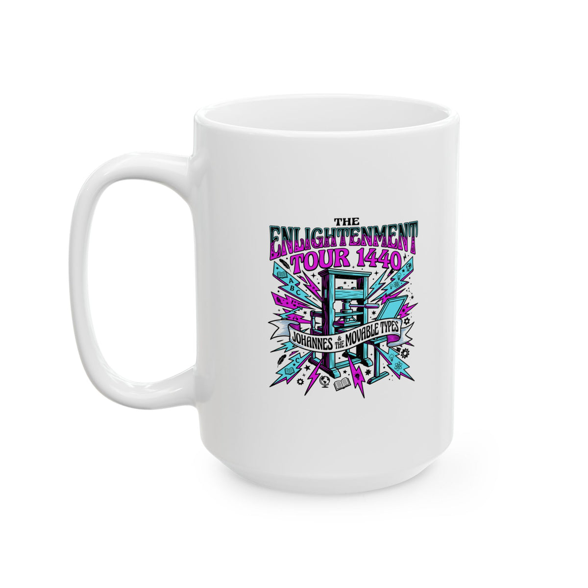 Johannes Gutenberg Enlightenment Tour Ceramic Mug, (11oz, 15oz)
