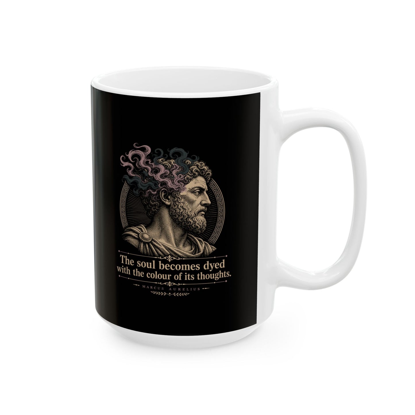 Aurelius Quote Soul Becomes Dyed Ceramic Mug, (11oz, 15oz)