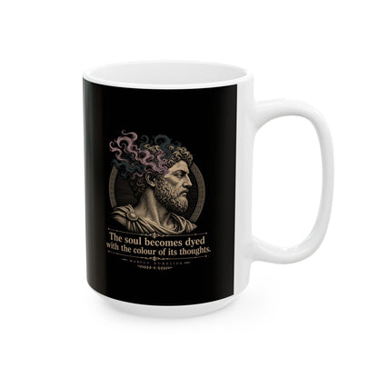 Aurelius Quote Soul Becomes Dyed Ceramic Mug, (11oz, 15oz)