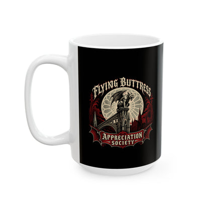 Flying Buttress Appreciation Society Gargoyle Ceramic Mug, (11oz, 15oz)