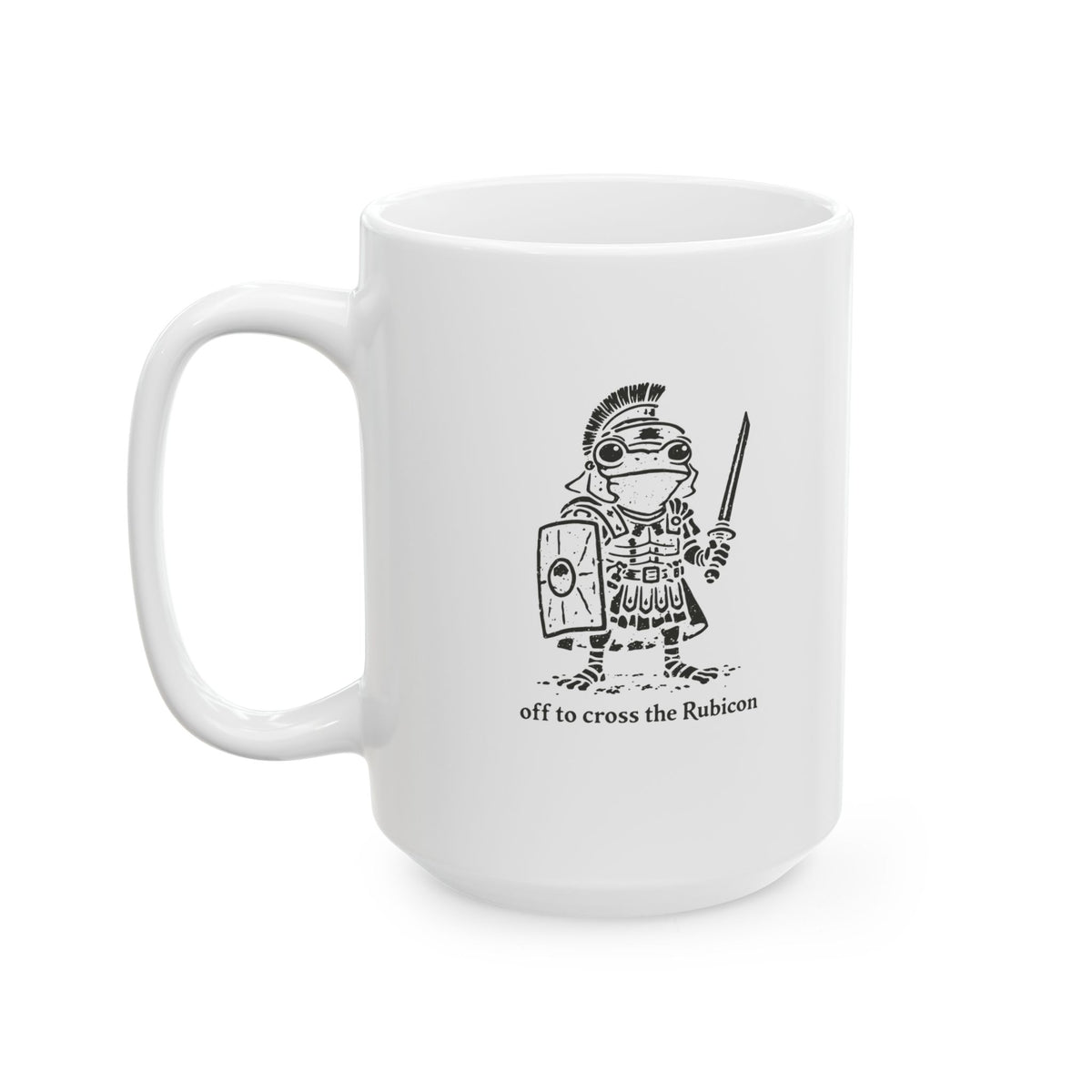 Centurian Frog Off to Cross the Rubicon Ceramic Mug, (11oz, 15oz)