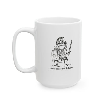 Centurian Frog Off to Cross the Rubicon Ceramic Mug, (11oz, 15oz)