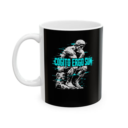Cogito Ergo Sum Thinker Streetwear Style Ceramic Mug, (11oz, 15oz)