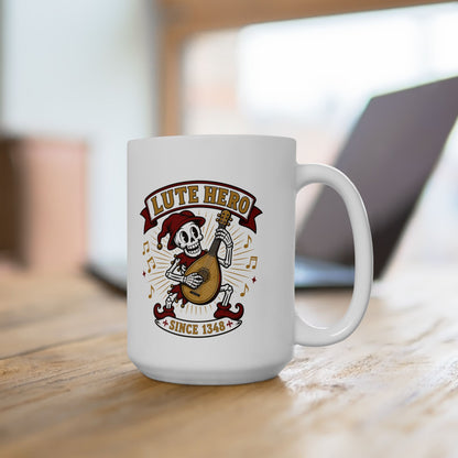Medieval Bard Lute Hero Ceramic Mug, (11oz, 15oz)