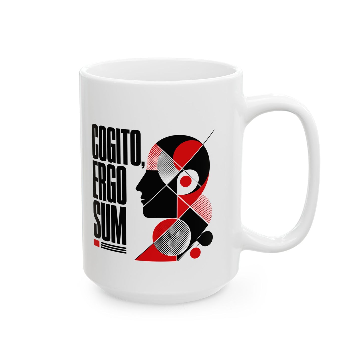 Cogito Ergo Sum Swiss Typography Ceramic Mug, (11oz, 15oz)