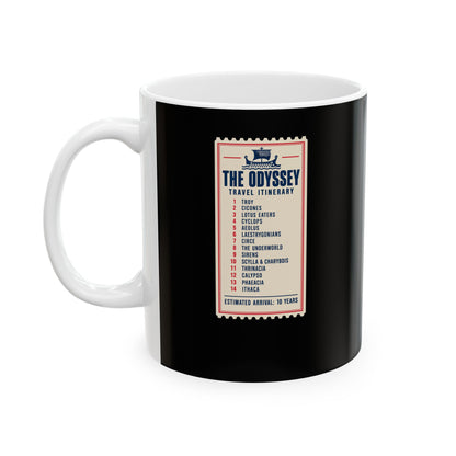 Odyssey Travel Itinerary Ceramic Mug, (11oz, 15oz)