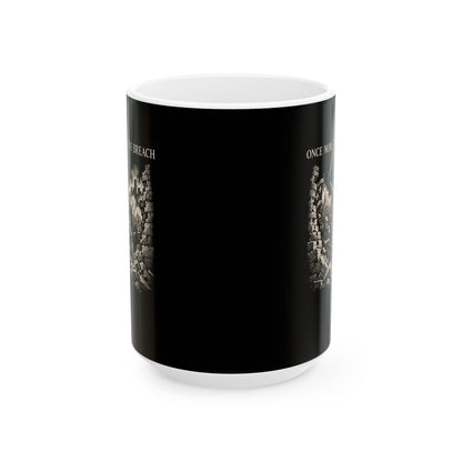 Henry V Unto The Breach Engraving Ceramic Mug, (11oz, 15oz)