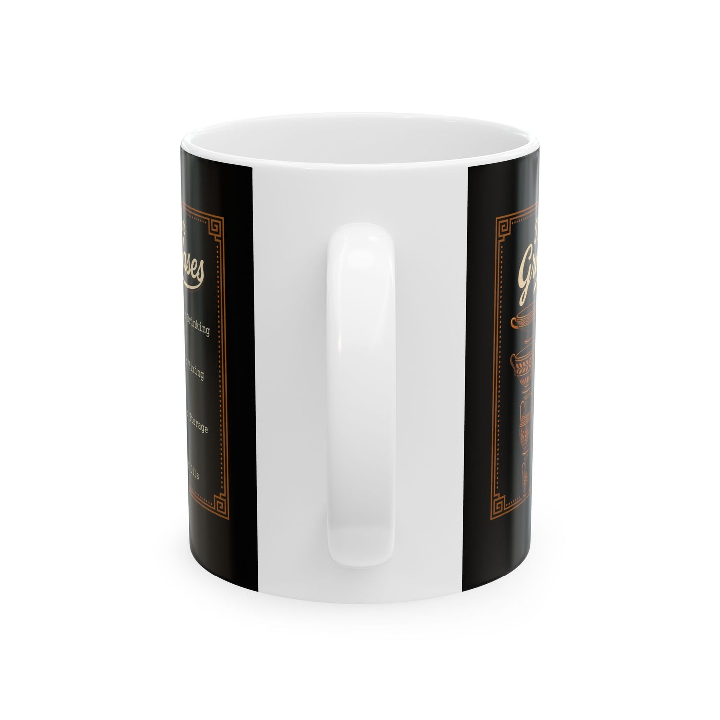 Know Your Greek Vases Coffee Menu Ceramic Mug, (11oz, 15oz)