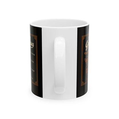 Know Your Greek Vases Coffee Menu Ceramic Mug, (11oz, 15oz)