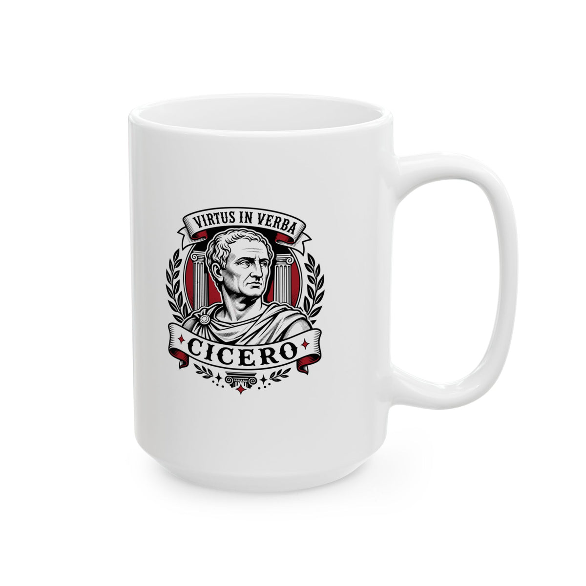 Virtus in Verba Cicero Ceramic Mug, (11oz, 15oz)