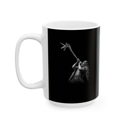 Celtic Warrior with Carnyx Ceramic Mug, (11oz, 15oz)