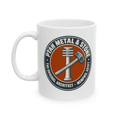Ptah Metal & Stone Ceramic Mug, (11oz, 15oz)