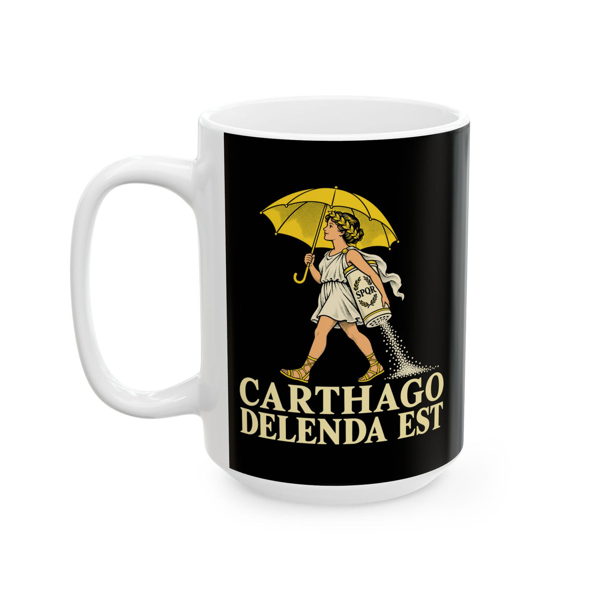 Carthago Delenda Est Salt Girl Lithograph Ceramic Mug, (11oz, 15oz)