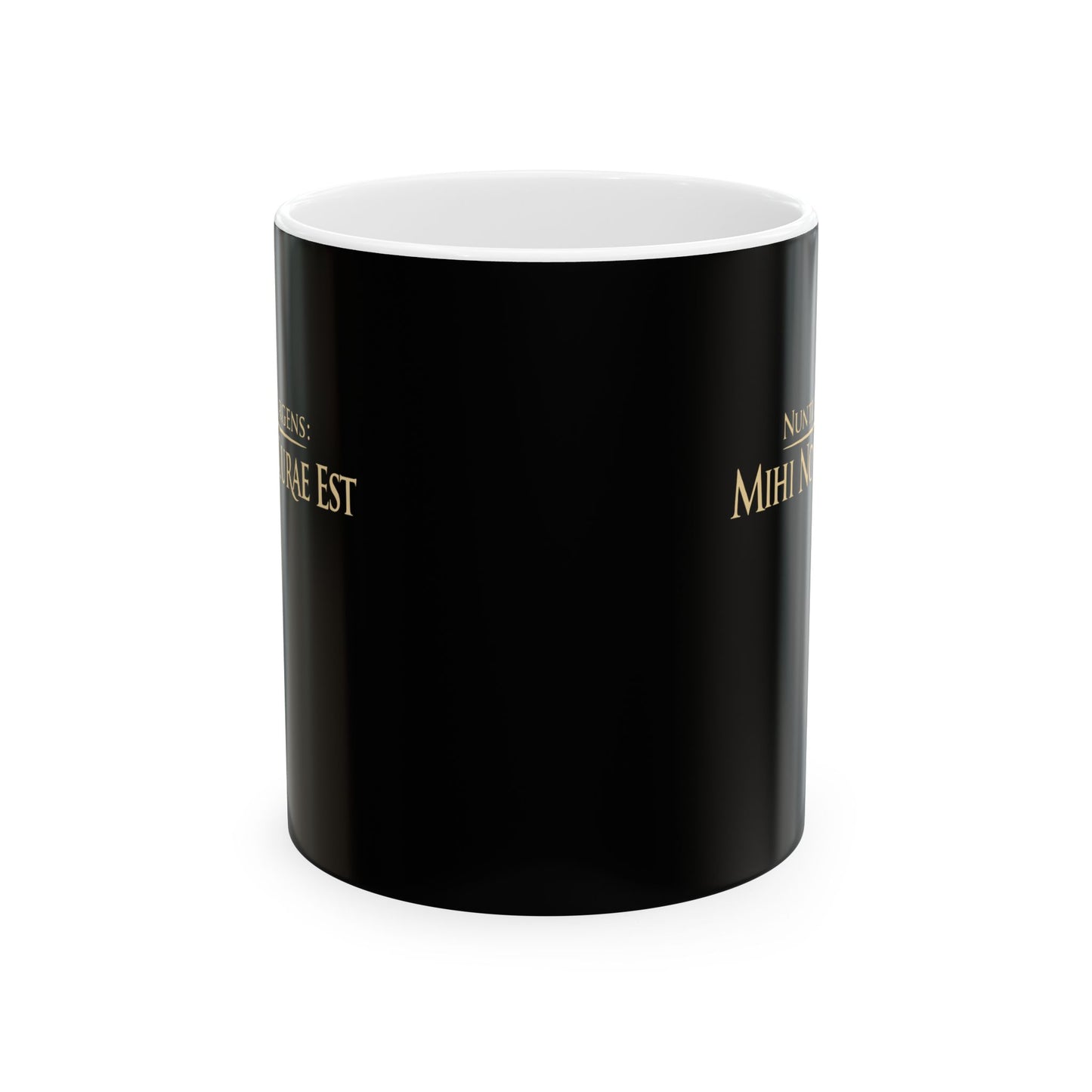 Breaking News: I Don't Care in Latin Ceramic Mug, (11oz, 15oz)