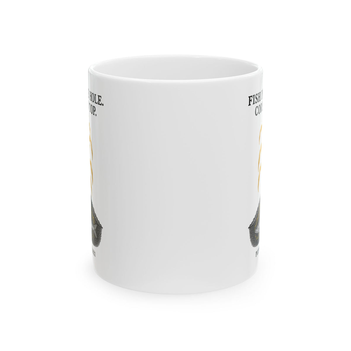 Fish in the Hole Corn on Top Ceramic Mug, (11oz, 15oz)