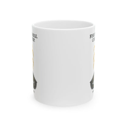 Fish in the Hole Corn on Top Ceramic Mug, (11oz, 15oz)