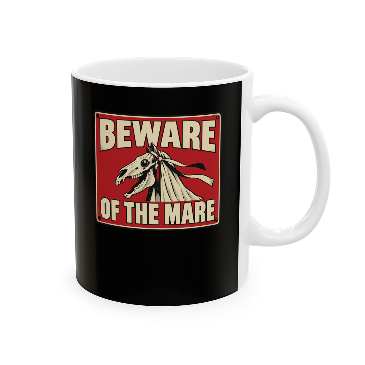 Beware of the Mare Mari Lwyd Ceramic Mug, (11oz, 15oz)