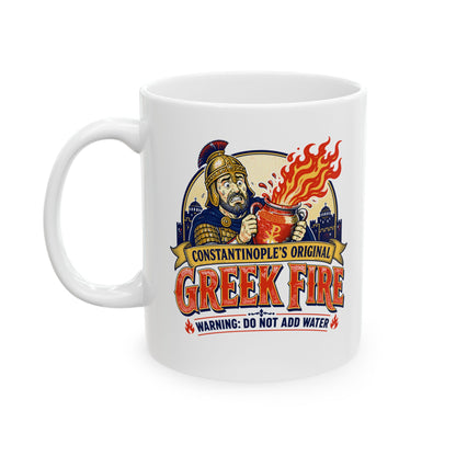 Byzantine Greek Fire Warning Ceramic Mug, (11oz, 15oz)