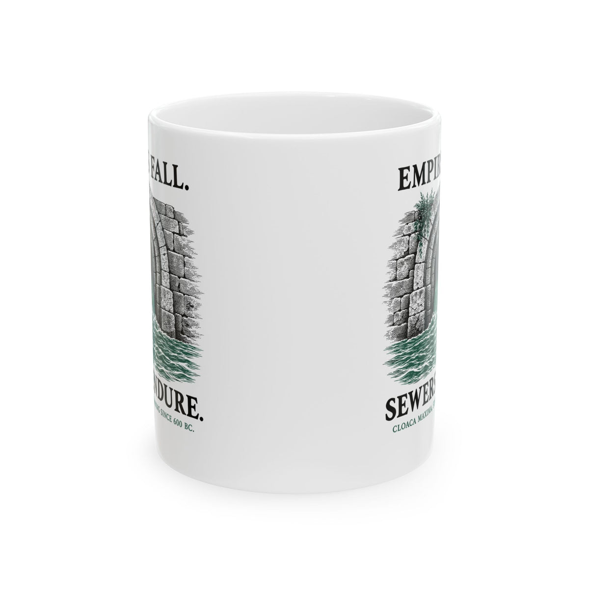 Empires Fall Sewers Endure Cloaca Maxima Ceramic Mug, (11oz, 15oz)