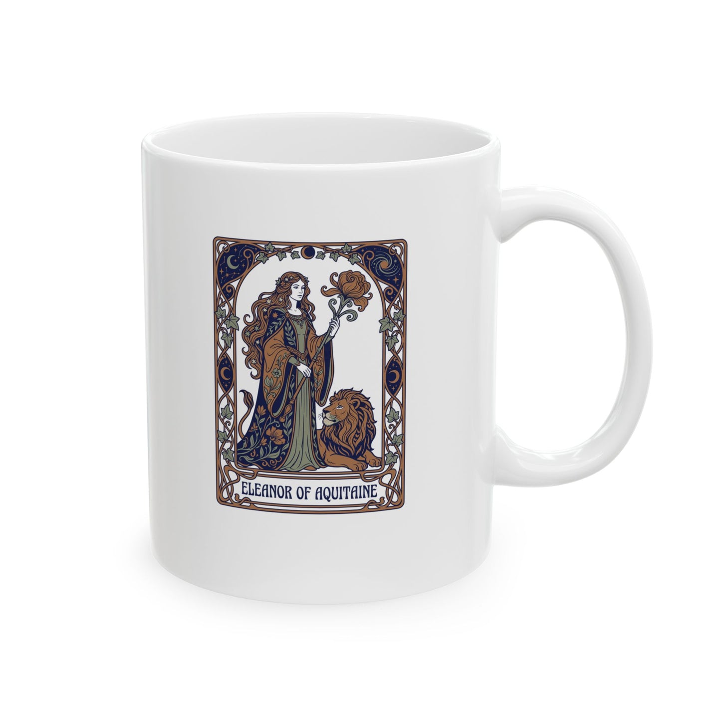 Eleanor of Aquitaine Art Nouveau Ceramic Mug, (11oz, 15oz)