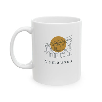 Pont Du Gard Nemausus Nimes in Latin Ceramic Mug, (11oz, 15oz)