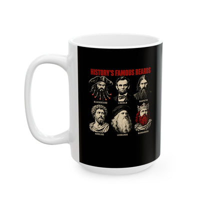 History's Famous Beards Screen Print Ceramic Mug, (11oz, 15oz)