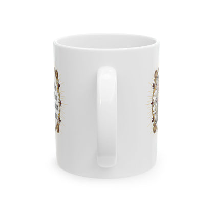 I Live on Coffee Poetry Old English Ceramic Mug, (11oz, 15oz)