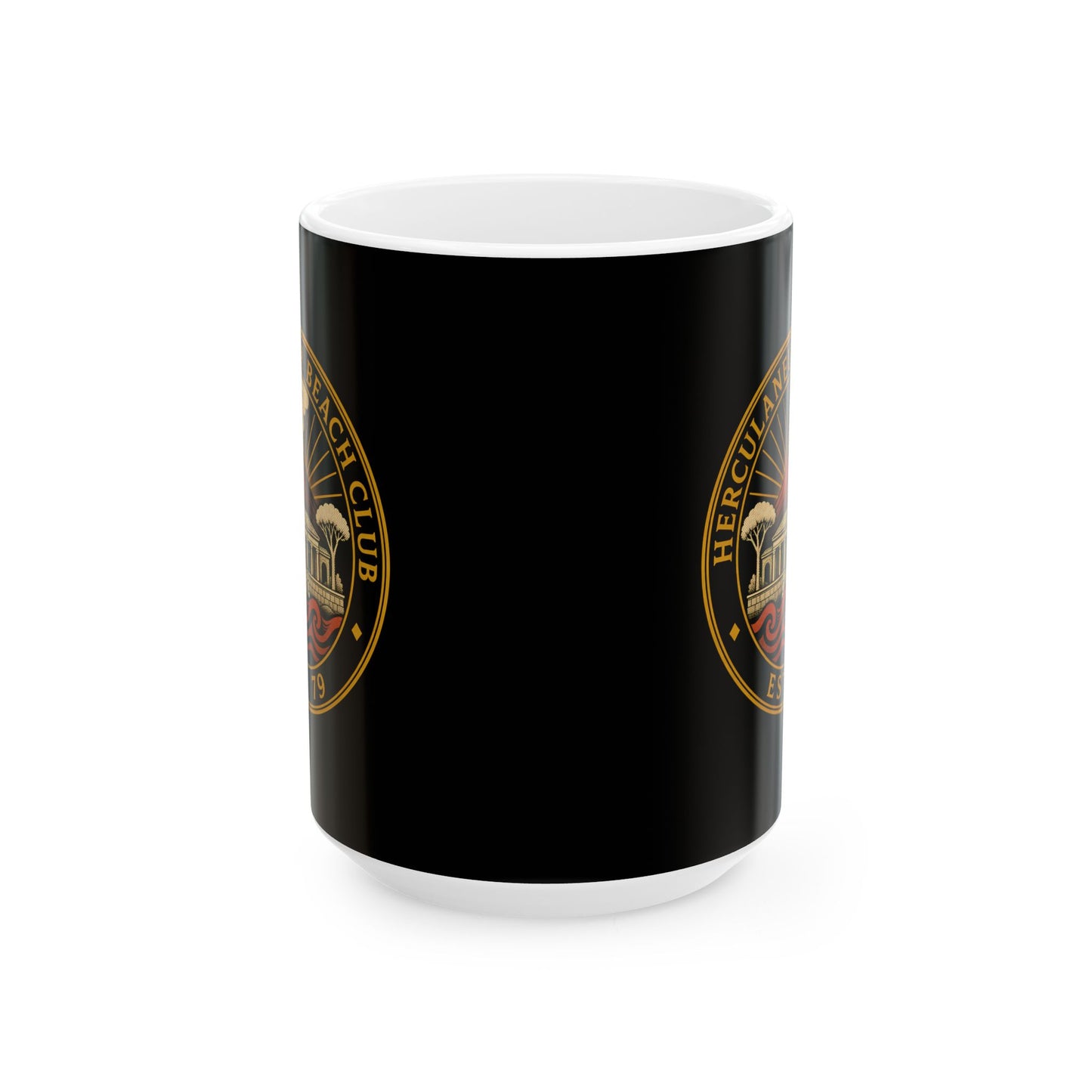 Herculaneum Beach Club Est 79 Ceramic Mug, (11oz, 15oz)