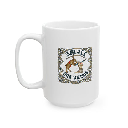 Small But Vicious Rabbit Medieval Marginalia Ceramic Mug, (11oz, 15oz)